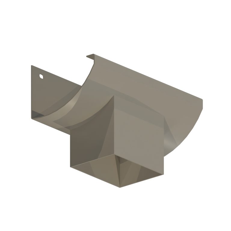 Rectangular aluminium outlet for HR110 gutter systems with 76.2 × 101.6mm dimensions
