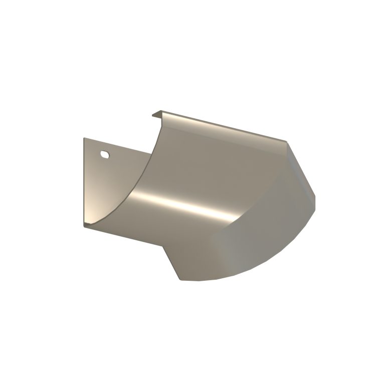 Custom angle external corner manufactured for HR110 aluminium gutter systems
