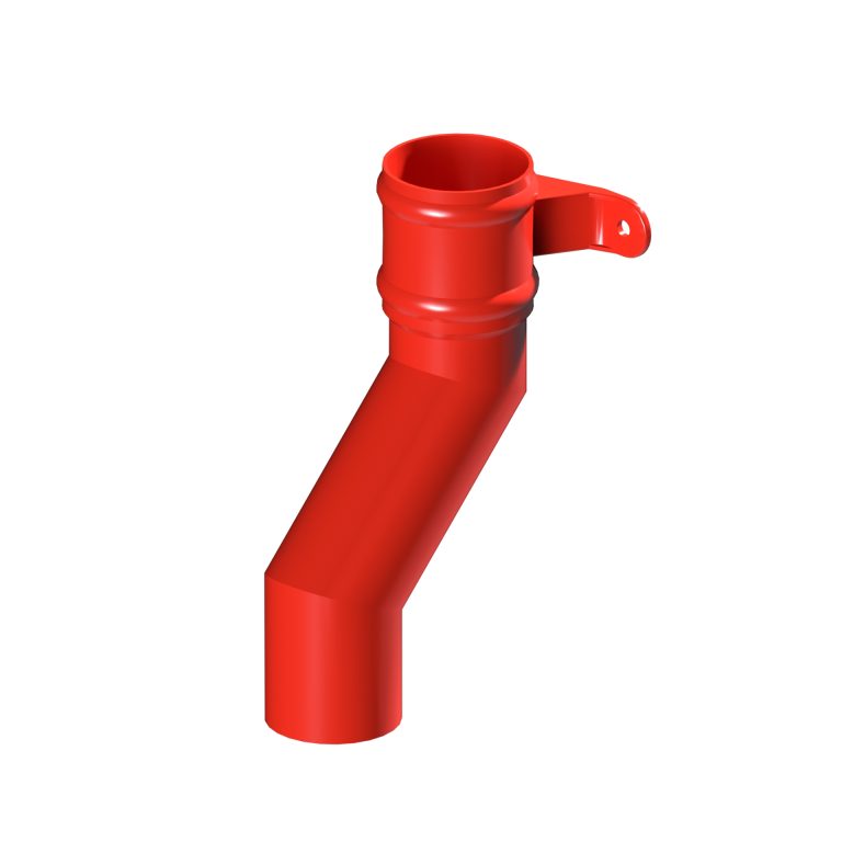 Traditional round 76.2mm aluminium downpipe 100mm offset with cast eared collar