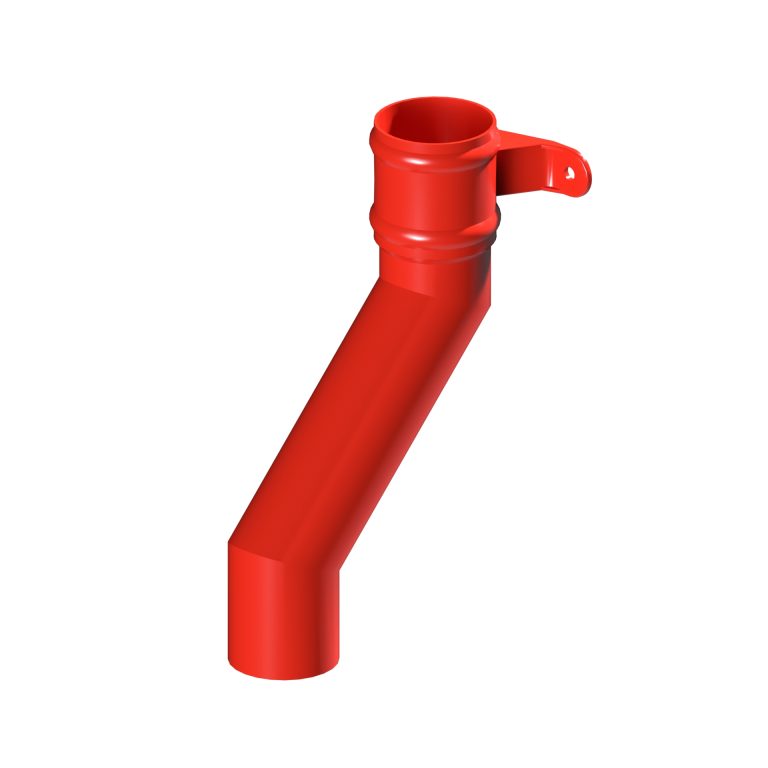 Traditional round 76.2mm aluminium downpipe 150mm offset with cast eared collar