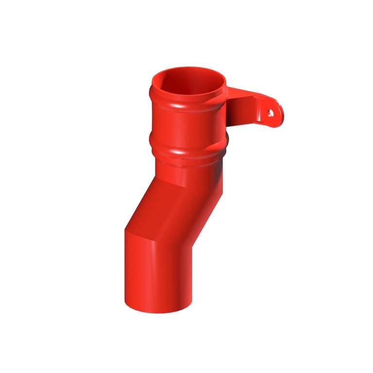 Traditional round 76.2mm aluminium downpipe 50mm offset with cast eared collar