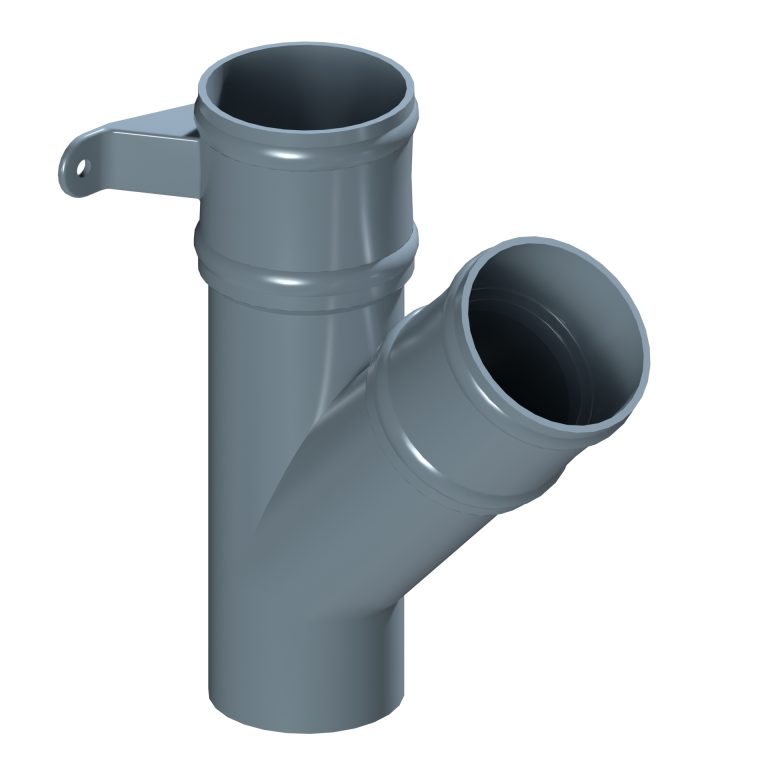 Traditional round 101.6mm aluminium downpipe branch with cast collars