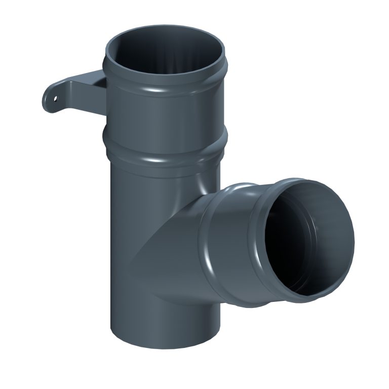 Traditional round 152.4mm aluminium downpipe branch with cast collars