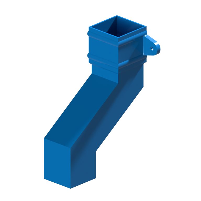 Traditional square 76.2mm aluminium downpipe 150mm offset with cast collar
