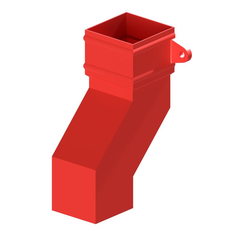 Traditional square 101.6mm aluminium downpipe 100mm offset with cast collar