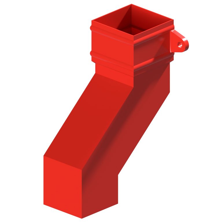 Traditional square 101.6mm aluminium downpipe 150mm offset with cast collar
