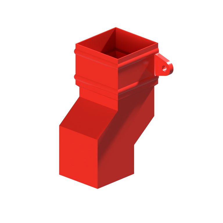Traditional square 101.6mm aluminium downpipe 50mm offset with cast collar