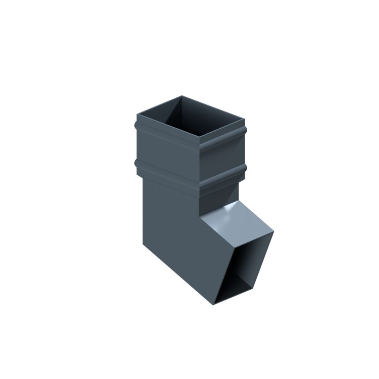 Traditional rectangular aluminium downpipe elbow at 112.5 degrees