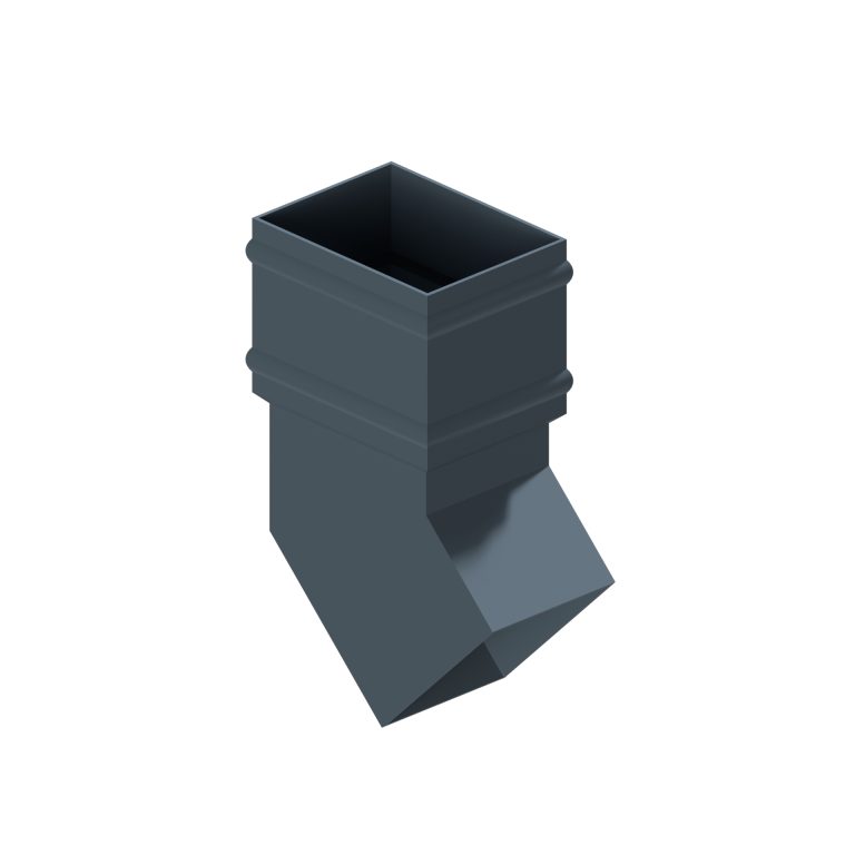 Traditional rectangular aluminium downpipe elbow at 135 degrees