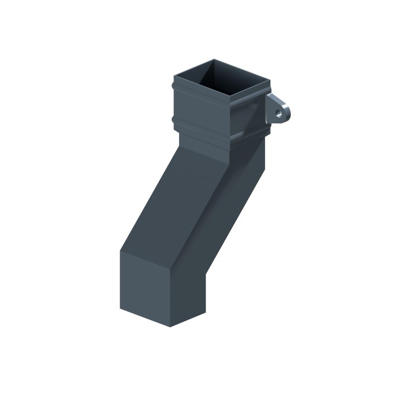 Traditional rectangular aluminium downpipe 150mm offset with cast eared collar