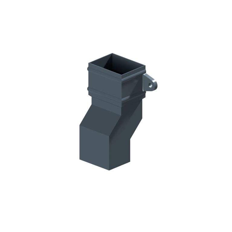 Traditional rectangular aluminium downpipe 50mm offset with cast eared collar